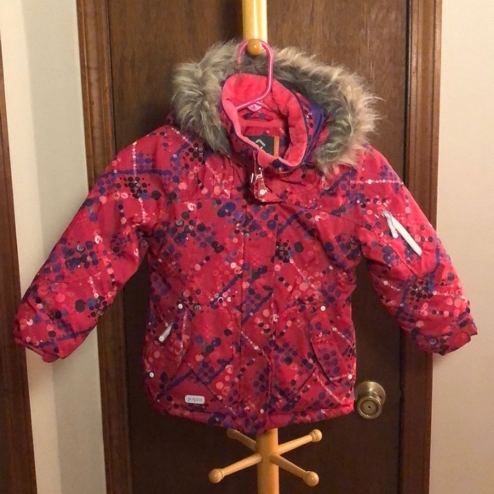 Jupa Girl's Pink Spotted Winter Jacket
